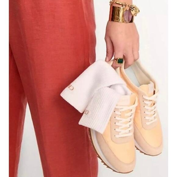 J. Crew‎ Women’s Peach Mango Colorblock Lace-up Sneakers Size 10 - Picture 1 of 10